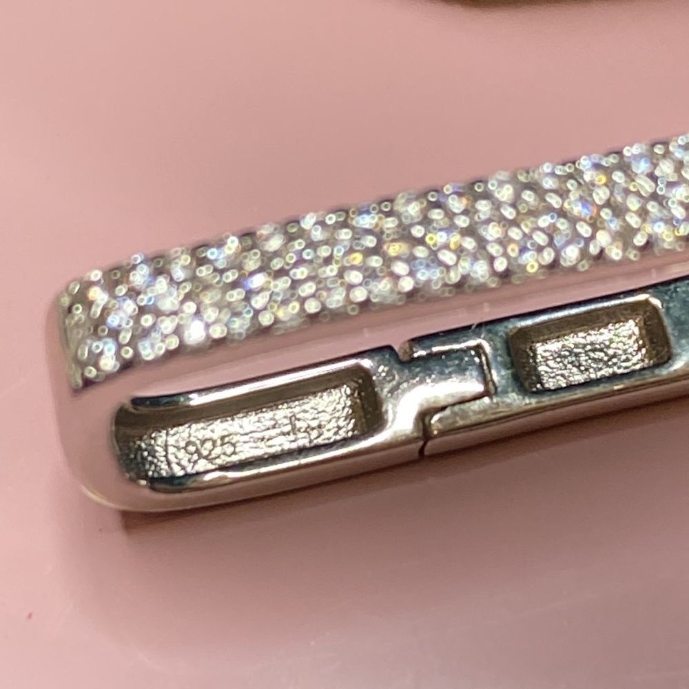 💛 NEW 925 Cubic Zirconium Rectangular Hoop Earrings - Picture 6 of 6